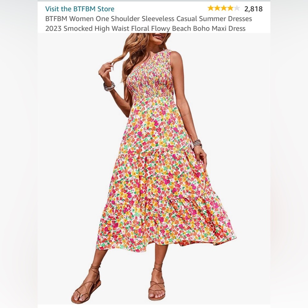 BTFBM Women One Shoulder Sleeveless Casual Maxi Dress